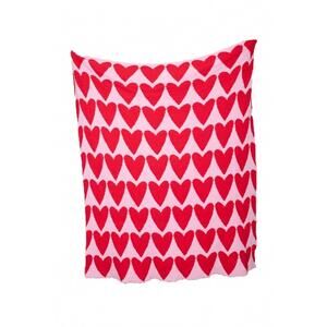 NEW KATYDID girly comfy oversized throw blanket in light pink/red hearts